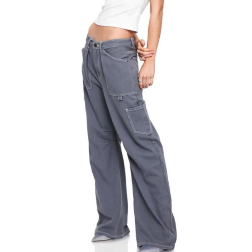 Lioness Miami Vice Pant - Slate - Oversized Denim Cargo BNWT sz Large Grunge Sk8